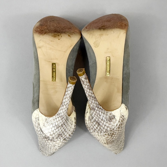 LOUISE ET CIE GREY SUEDE & SNAKE HEELS - Picture 9 of 13